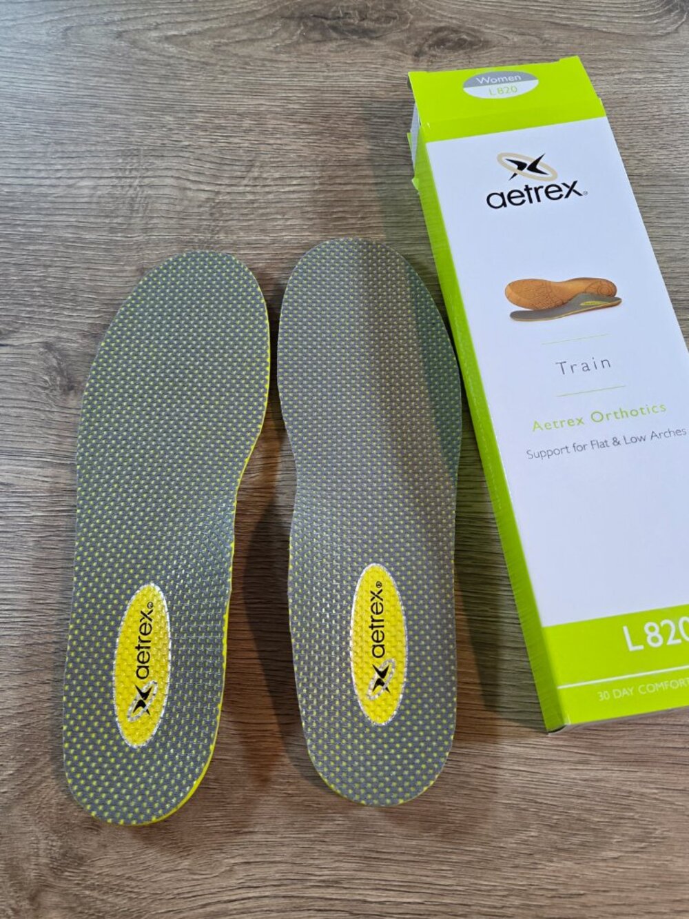 Aetrex L820 Train Orthotics Insoles Women's 10 Flat Low Arch Support New in Box